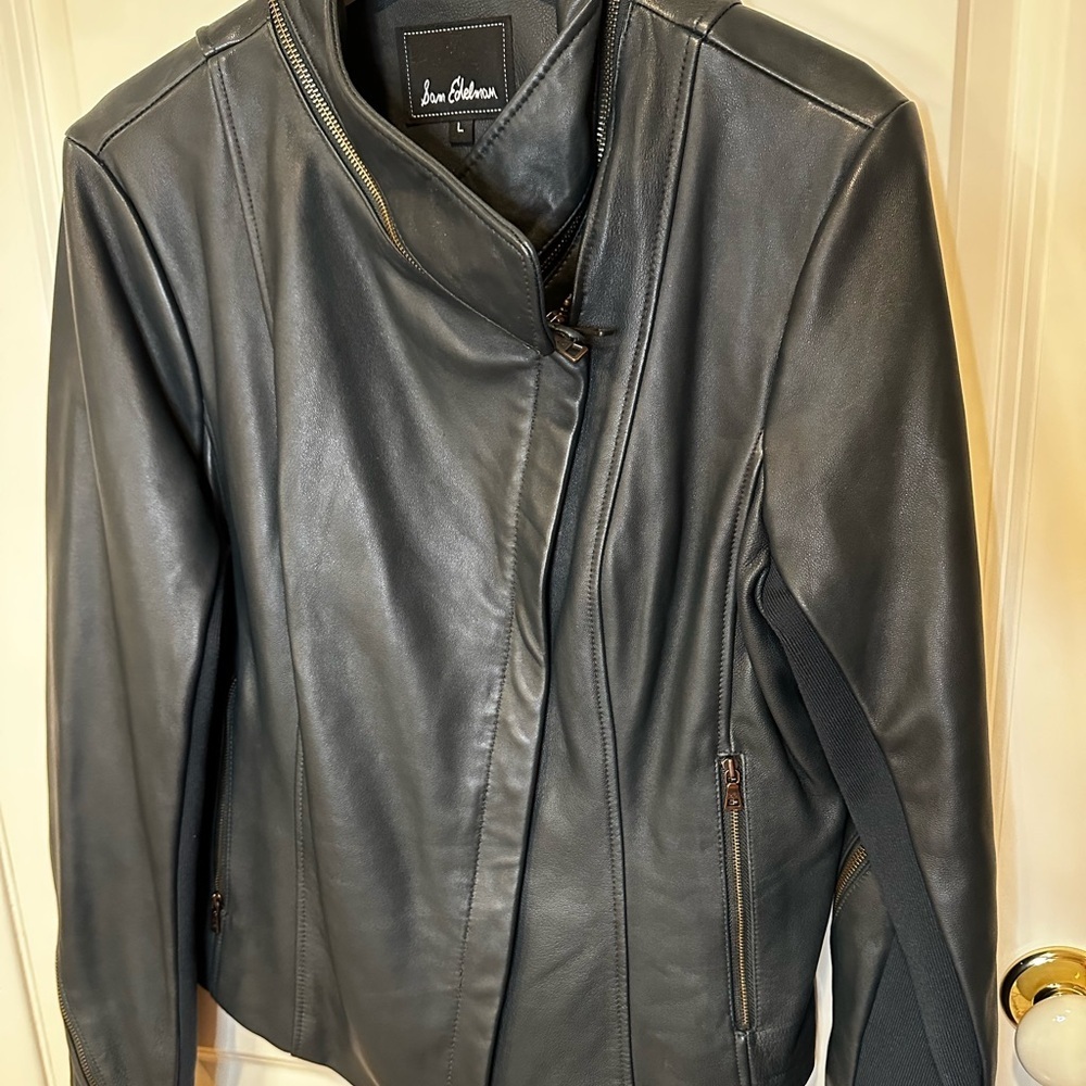 Sam Edelman Dark Green Leather Jacket